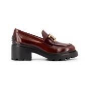 Bruine Leren Loafer Schoenen Made in Italy Tod's , Brown , Dames