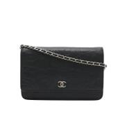 Pre-owned Leather chanel-bags Chanel Vintage , Black , Dames