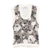 Mouwloze top met luipaard- en rozenprint Blugirl , Multicolor , Dames