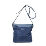 Pre-owned Canvas shoulder-bags Gucci Vintage , Blue , Dames