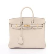 Pre-owned Leather handbags Hermès Vintage , White , Dames