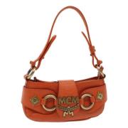 Pre-owned Leather shoulder-bags MCM Pre-owned , Orange , Dames