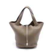 Pre-owned Leather handbags Hermès Vintage , Gray , Dames