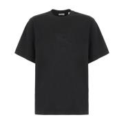 Casual Katoenen T-Shirt voor Mannen Burberry , Black , Heren