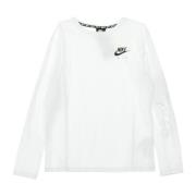 Witte Lange Mouw Air Top Nike , White , Dames