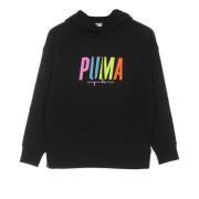 Zwarte Grafische Hoodie Lichtgewicht Sweatshirt Puma , Black , Dames