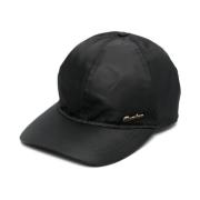 Zwarte gebogen piek logo hoed Borsalino , Black , Dames