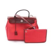 Pre-owned Leather handbags Hermès Vintage , Red , Dames