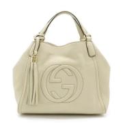 Pre-owned Leather handbags Gucci Vintage , Beige , Dames