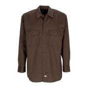 Lange Mouw Werkoverhemd Donkerbruin Dickies , Brown , Heren