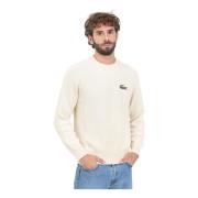 Winter Ribtrui Roomwit Lacoste , Beige , Heren