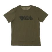 Donkere Olijf Logo T-shirt voor Mannen Fjällräven , Green , Heren