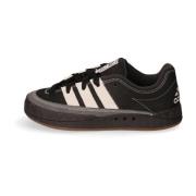 Retro Nubuck Sneaker met 3 Strepen Adidas Originals , Black , Heren