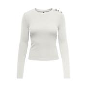 Life Top Box Lange Mouw Only , White , Dames