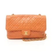 Pre-owned Leather chanel-bags Chanel Vintage , Orange , Dames