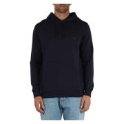 Katoenen sweatshirt met voorlogo-patch Boss , Blue , Heren