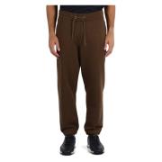 Sportieve katoenen sweatpants met logoborduursel Boss , Brown , Heren