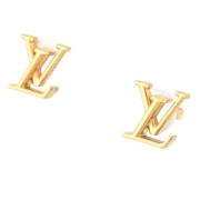 Pre-owned Metal earrings Louis Vuitton Vintage , Yellow , Dames