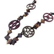 Pre-owned Fabric necklaces Hermès Vintage , Brown , Dames