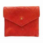 Pre-owned Leather wallets Chanel Vintage , Red , Dames