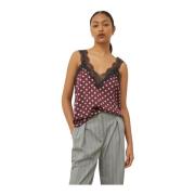 Bordeaux Kant Top Elegant Ontwerp Marella , Red , Dames