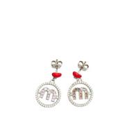 Pre-owned Platinum earrings Miu Miu Pre-owned , Gray , Dames