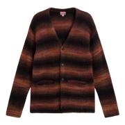 Gestreepte cardigan met V-hals en knopen Kenzo , Brown , Heren