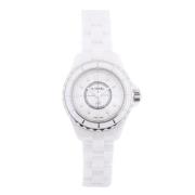 Pre-owned Fabric watches Chanel Vintage , White , Dames