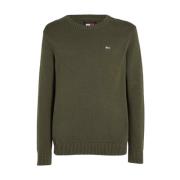 Klassieke O-Neck Trui Tommy Hilfiger , Green , Heren