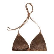 Paillet Bikini Top met Vetersluiting MC2 Saint Barth , Brown , Dames