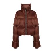 Bruine Korte Jas met Hoge Kraag Rick Owens , Brown , Dames