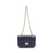 Pre-owned Leather shoulder-bags Chanel Vintage , Blue , Dames