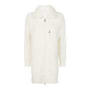 Zachte Bouclet Wol Katoen Bomberjack Eleventy , White , Dames