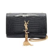 Pre-owned Leather shoulder-bags Yves Saint Laurent Vintage , Black , D...