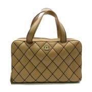 Pre-owned Leather chanel-bags Chanel Vintage , Beige , Dames