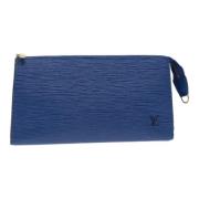 Pre-owned Leather pouches Louis Vuitton Vintage , Blue , Dames