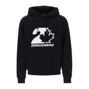 Casual Logo Sweatshirt voor Mannen Dsquared2 , Black , Heren