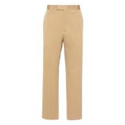 Beige Chino Katoenen Broek Gucci , Beige , Heren