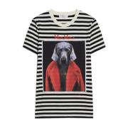 Weimaraner Print Kortemouw T-shirt Max Mara , Multicolor , Dames