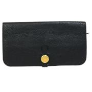 Pre-owned Leather wallets Hermès Vintage , Black , Dames