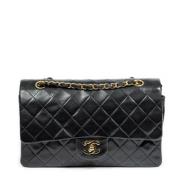 Pre-owned Leather shoulder-bags Chanel Vintage , Black , Dames