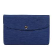 Pre-owned Leather clutches Louis Vuitton Vintage , Blue , Dames