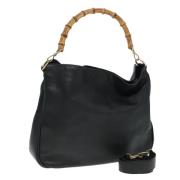 Pre-owned Leather handbags Gucci Vintage , Black , Dames