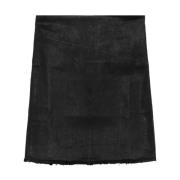 Zwarte Mini Rok in Stijl van Vuil Rick Owens , Black , Dames