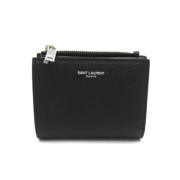 Pre-owned Leather wallets Yves Saint Laurent Vintage , Black , Dames