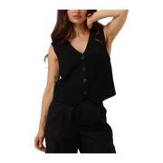 Elegante Zwarte Vest voor Vrouwen Y.a.s , Black , Dames