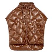 Bruine Gewatteerde Vest met Capuchon Max Mara , Brown , Dames