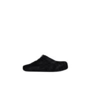 Zwarte Fussbett sabot slippers in kalf Marni , Black , Dames