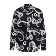 Chromo Couture Print Zwarte Overhemd Versace Jeans Couture , Black , H...