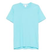 Lichtblauw Logo Print T-shirt Comme des Garçons , Blue , Heren